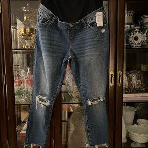 Abercrombie & Fitch Women's Maternity Cropped Blue Jeans